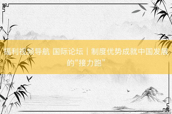 福利视频导航 国际论坛｜制度优势成就中国发展的“接力跑”