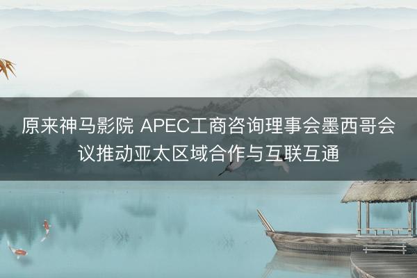 原来神马影院 APEC工商咨询理事会墨西哥会议推动亚太区域合作与互联互通