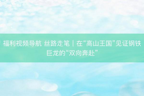 福利视频导航 丝路走笔｜在“高山王国”见证钢铁巨龙的“双向奔赴”