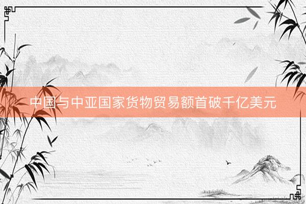 中国与中亚国家货物贸易额首破千亿美元