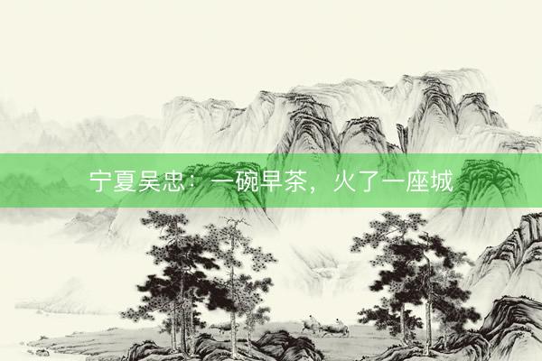 宁夏吴忠：一碗早茶，火了一座城
