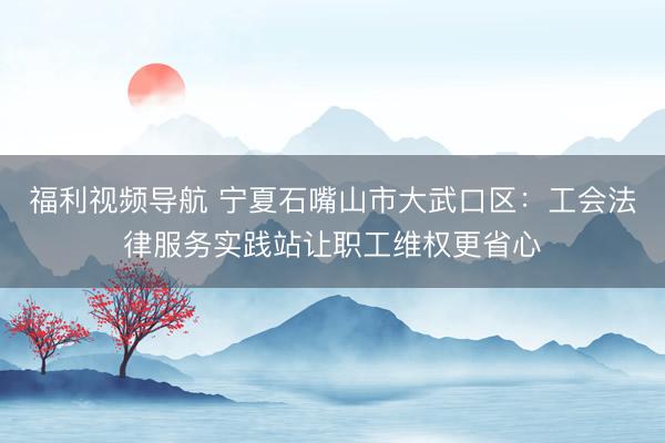 福利视频导航 宁夏石嘴山市大武口区：工会法律服务实践站让职工维权更省心