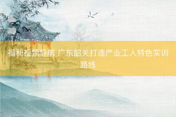 福利视频导航 广东韶关打造产业工人特色实训路线