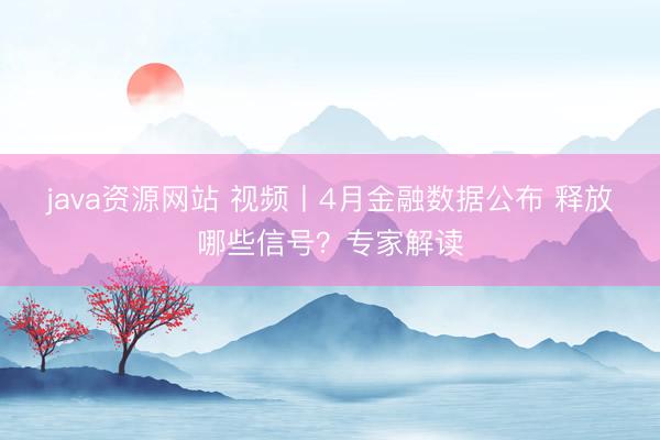java资源网站 视频丨4月金融数据公布 释放哪些信号？专家解读