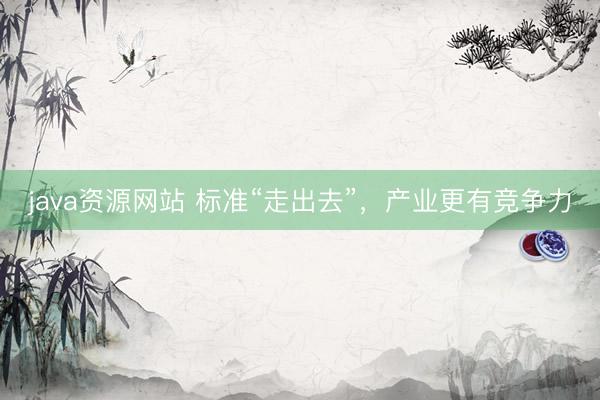 java资源网站 标准“走出去”，产业更有竞争力