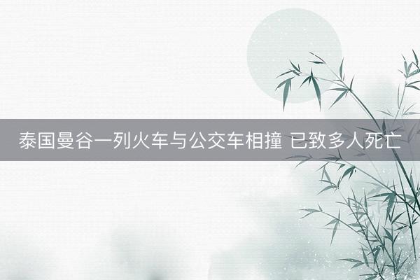 泰国曼谷一列火车与公交车相撞 已致多人死亡
