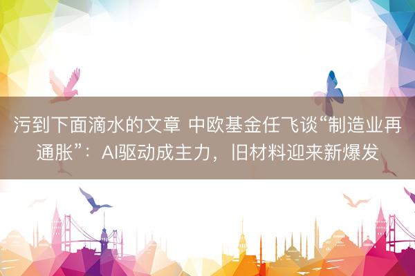 污到下面滴水的文章 中欧基金任飞谈“制造业再通胀”：AI驱动成主力，旧材料迎来新爆发