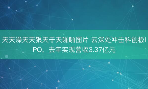 天天澡天天狠天干天啪啪图片 云深处冲击科创板IPO，去年实现营收3.37亿元