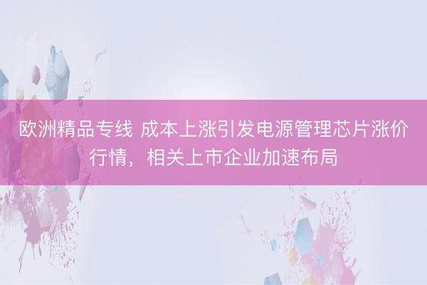 欧洲精品专线 成本上涨引发电源管理芯片涨价行情，相关上市企业加速布局