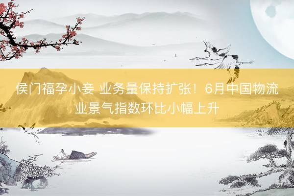 侯门福孕小妾 业务量保持扩张！6月中国物流业景气指数环比小幅上升