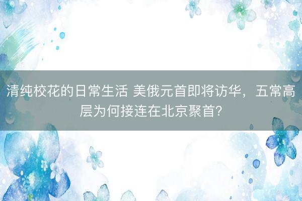 清纯校花的日常生活 美俄元首即将访华，五常高层为何接连在北京聚首？