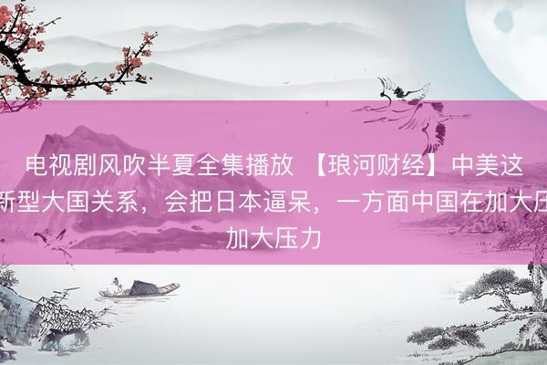 电视剧风吹半夏全集播放 【琅河财经】中美这个新型大国关系，会把日本逼呆，一方面中国在加大压力