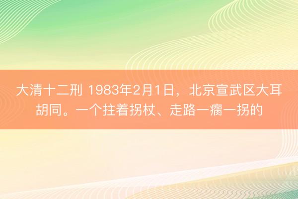 大清十二刑 1983年2月1日，北京宣武区大耳胡同。一个拄着拐杖、走路一瘸一拐的