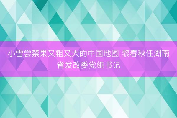 小雪尝禁果又粗又大的中国地图 黎春秋任湖南省发改委党组书记