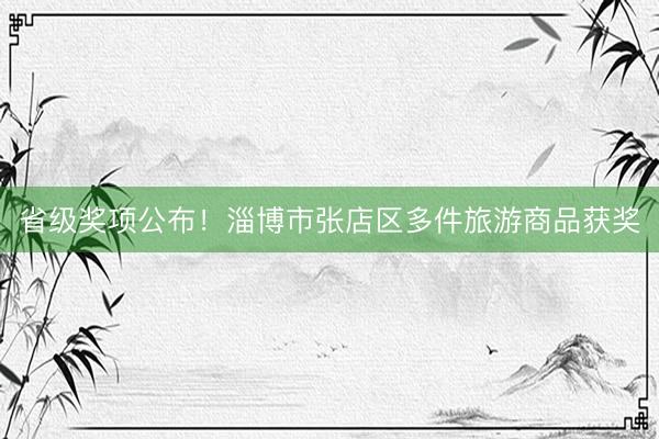 省级奖项公布！淄博市张店区多件旅游商品获奖