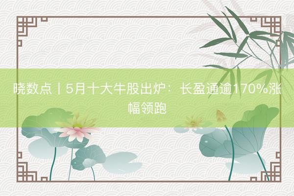 晓数点丨5月十大牛股出炉：长盈通逾170%涨幅领跑