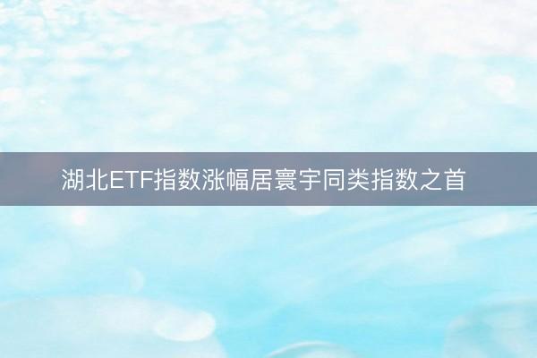 湖北ETF指数涨幅居寰宇同类指数之首 