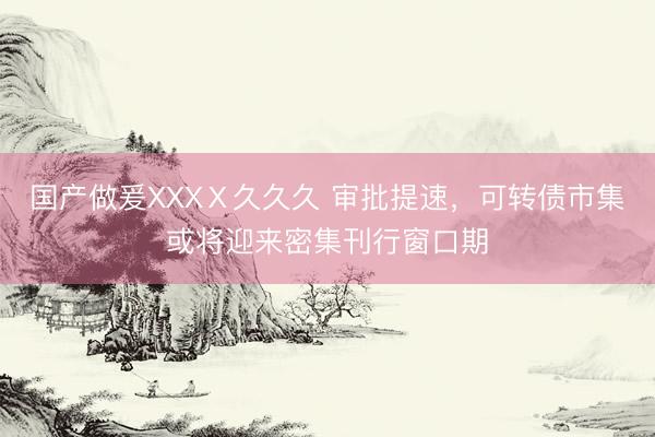 国产做爰XXXⅩ久久久 审批提速，可转债市集或将迎来密集刊行窗口期