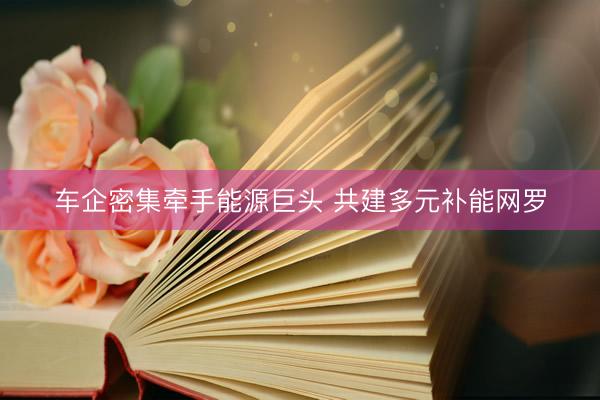 车企密集牵手能源巨头 共建多元补能网罗