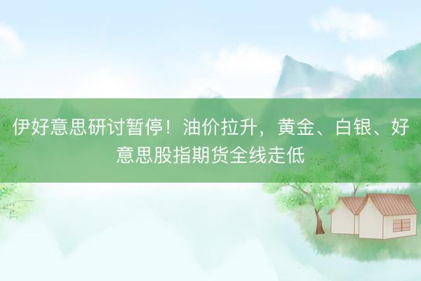伊好意思研讨暂停！油价拉升，黄金、白银、好意思股指期货全线走低